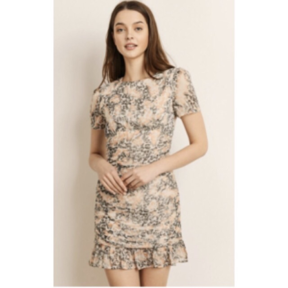 Storia Ruched Cheetah Print Dress
